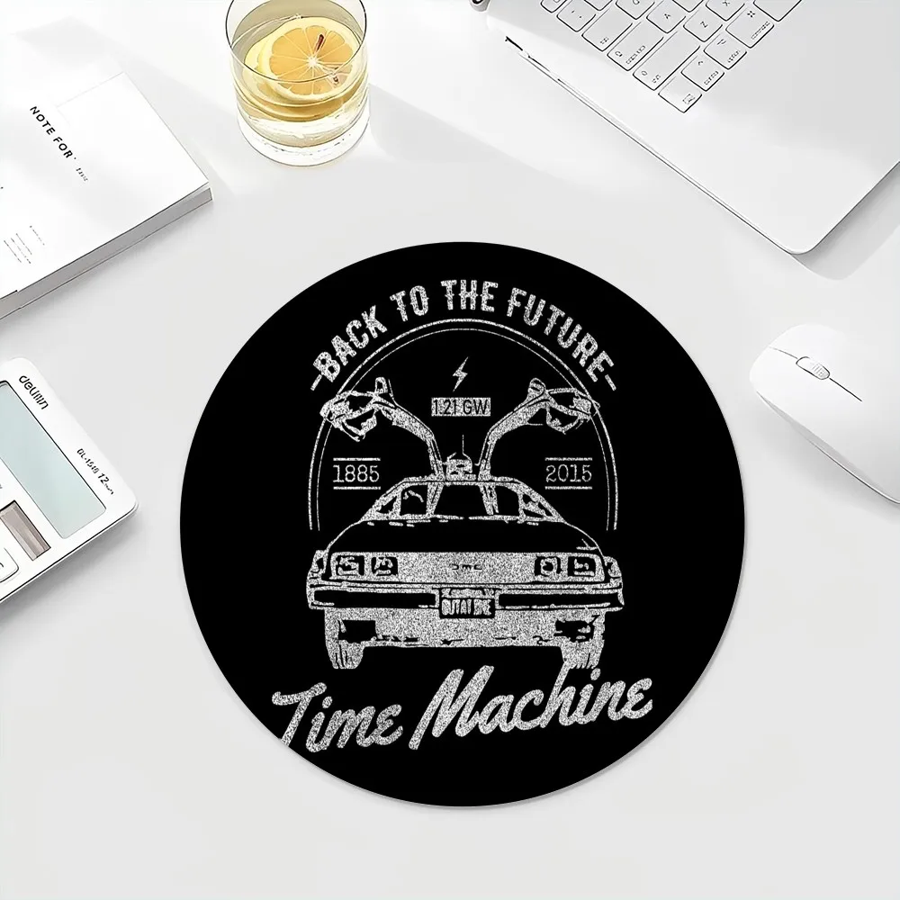 Movie Back To The Future Round Custom Skin Office  Desk Mat Table Keyboard Big Mouse Pad Laptop Cushion Office Desk Accessories