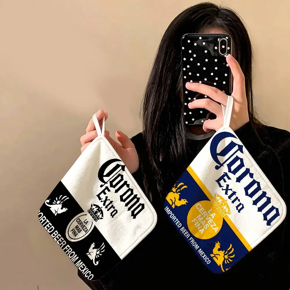 C-Corona E-Extra Beer Polyester Cotton Daily Towel, Hanging Kitchen Hand Wiping Cloth, Durable For Whole House Use