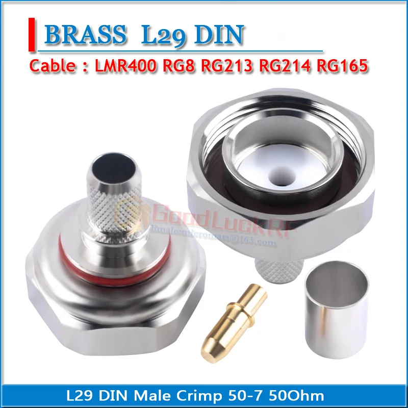 L29 DIN male Welding needle Crimp LMR400 RG8 RG213 RG214 RG165 SYV-50-7 7D-FB calbe Copper 50Ohm RF connector Adapter