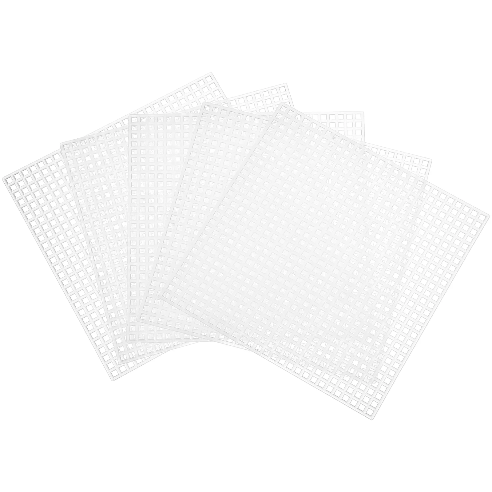 12 Pcs Cross Stitch Fabric Plastic Mesh Canvas Sheet Shapes Laundry Bag Patterns