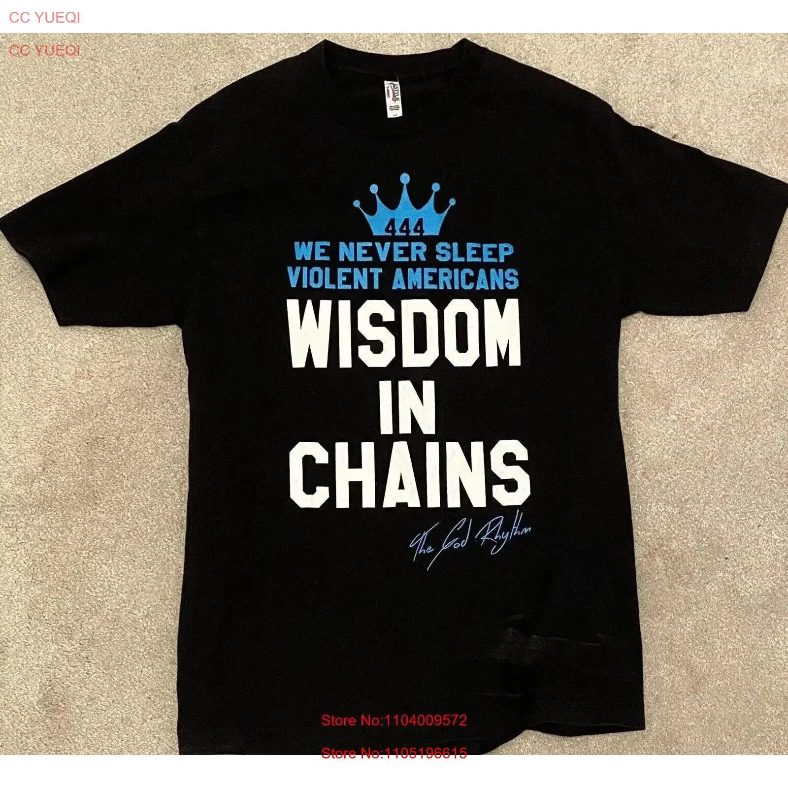 WISDOM IN CHAINS T Shirt LARGE The God Rhythm HARDCORE We Never Sleep vintage Washed Top For Everyday Wear Stylish Soft fashion