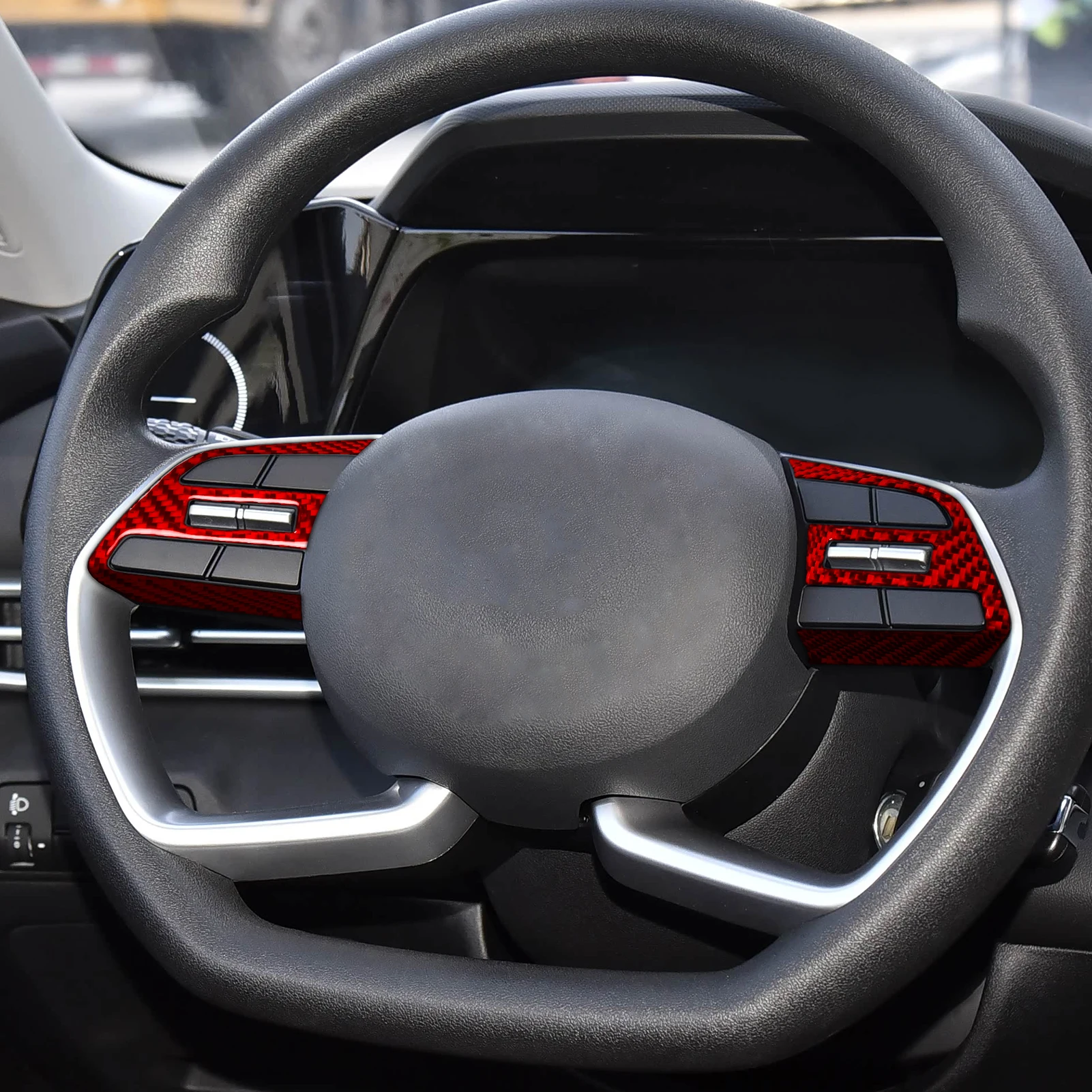For Hyundai Elantra/I30 Sedan CN7 N 2021-2026 Carbon Fiber Steering Wheel Buttons Car Accessorie Modification Trim Gift Sticker
