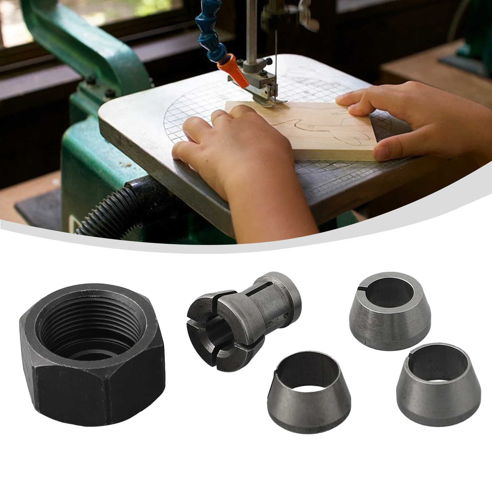 Power Tool Part Machinery Accessories Router Bits Collet Chuck Adapter With Nut Engraving Trimming Machine Router M17 6/6.35/8mm