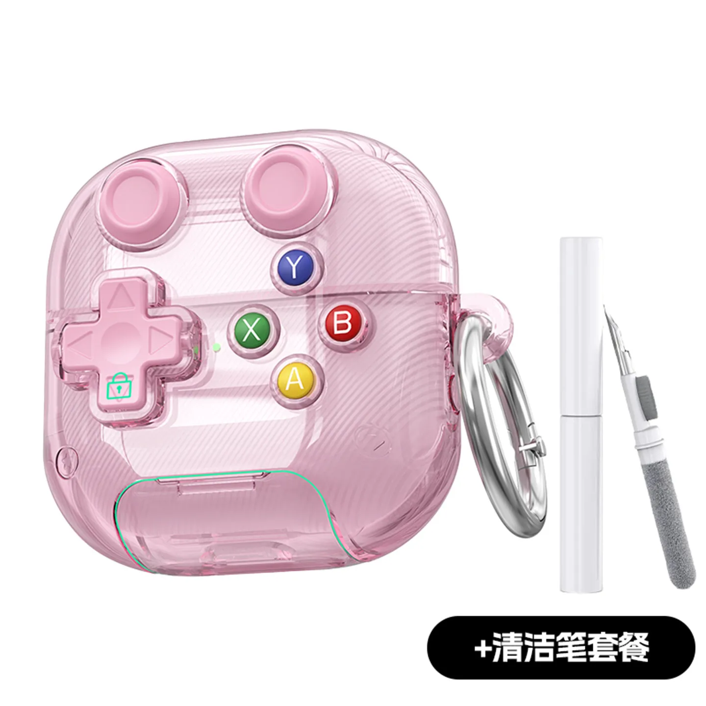 Przezroczyste etui na słuchawki w stylu retro konsoli do gier z uchwytem i osłonką na przycisk redukujący stres, pasujące do Huawei FreeClip2 i FreeBuds Pro5. — zdjęcie produktu 6