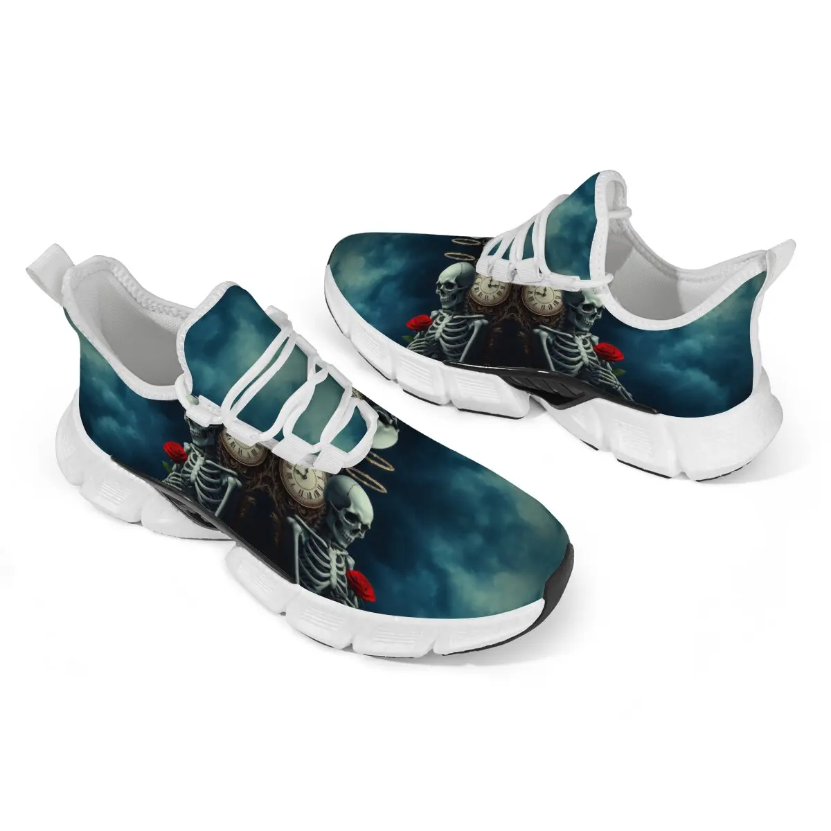 

Спортивная обувь на плоской подошве с рисунками кроликов из мультфильмов, праздничные подарки на тему Рождества и Хэллоуина, летающая тканая повседневная обувь на плоской подошве