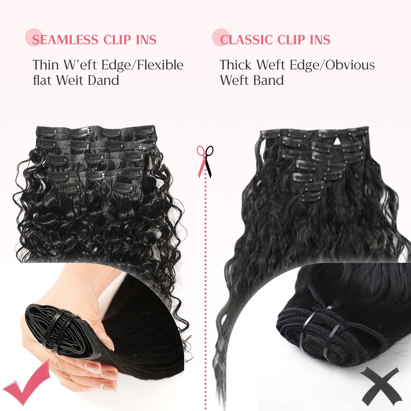 PU Clip Remy Human Hair 100g Natural Hair for Extension - Versatile for Wedding Party Daily High Quality Unprocessed Human Hair