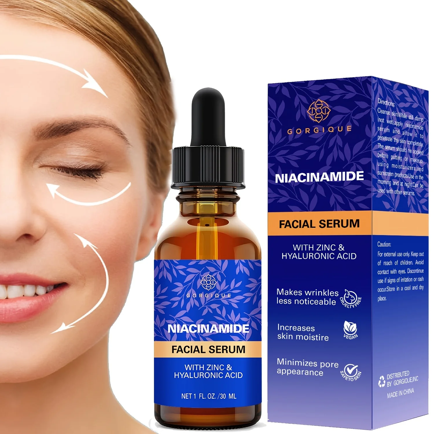 Niacinamide Serum for Face with Zinc Vitamin B3 Facial Serum Brightening Serum for Acne Pore Minimizer and Dark Spot Remover