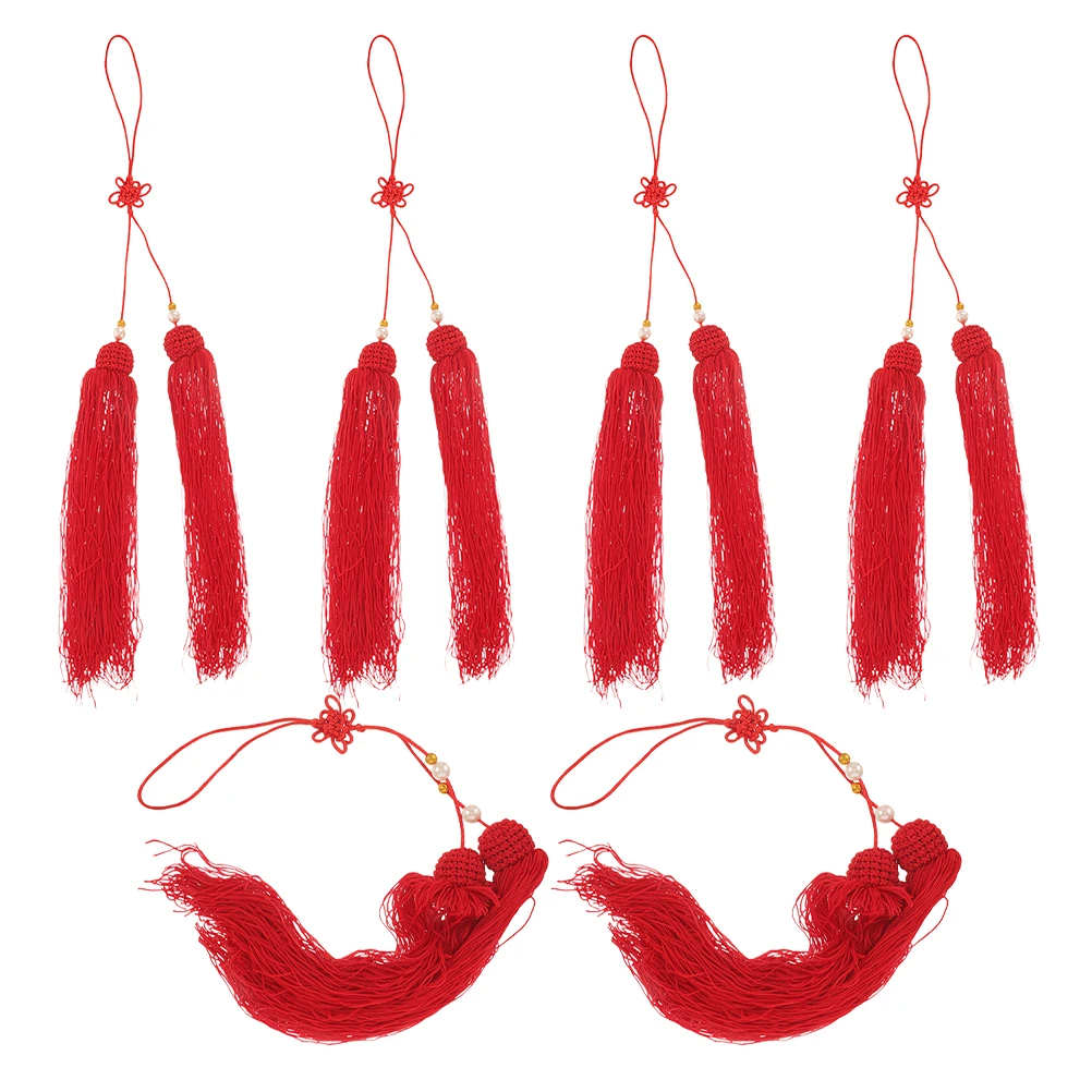 

6 Pcs Bright Pendant Hanging Decor Sword Tassel Decor Spike Supplies for Tai Colored Tassel Pendant Chi Fitness