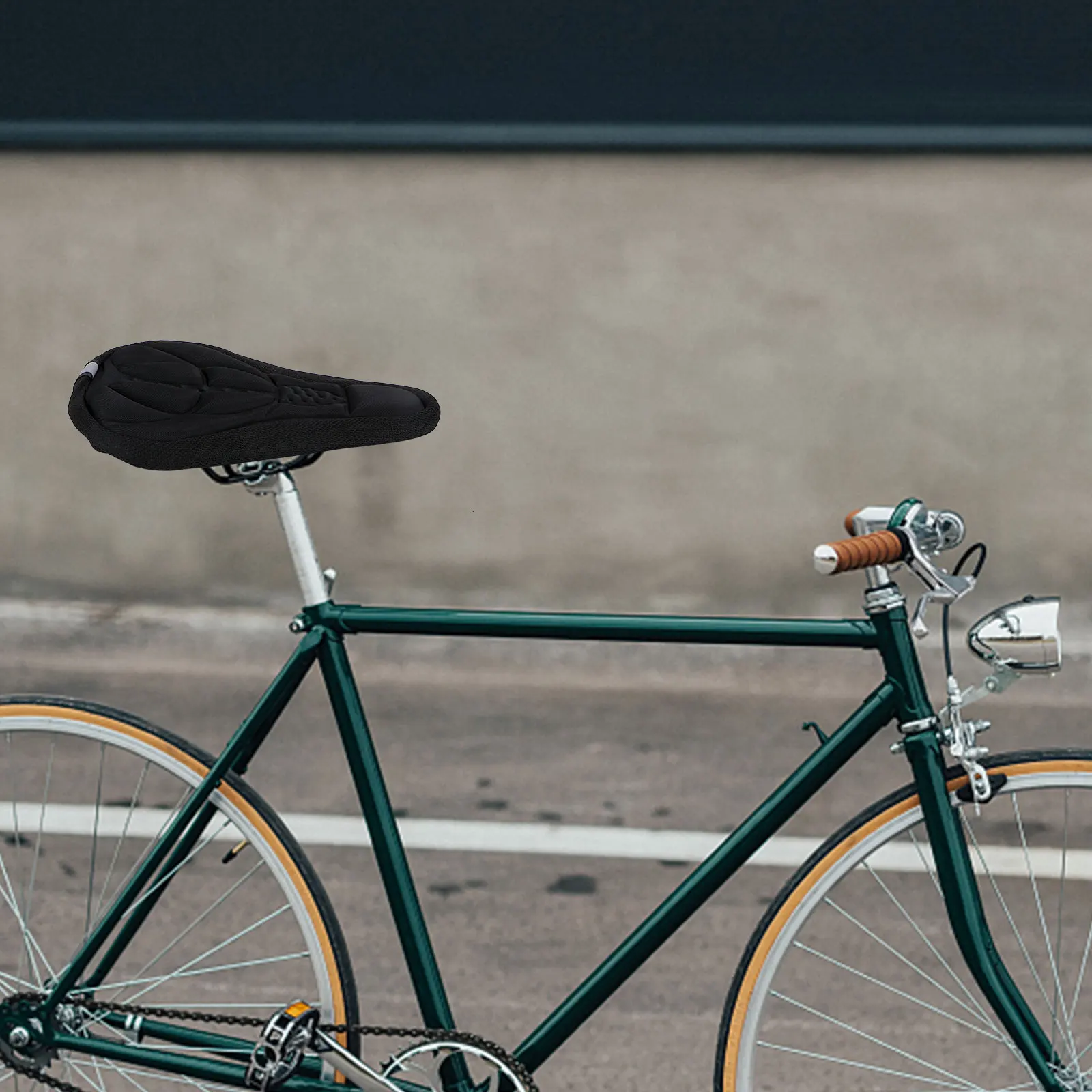 

Bike Saddle Cover 3D Ergonomic Gel Pad Cushioned Seat Soft Breathable Non-Slip Adjustable Drawstring for Road Mountain Folding