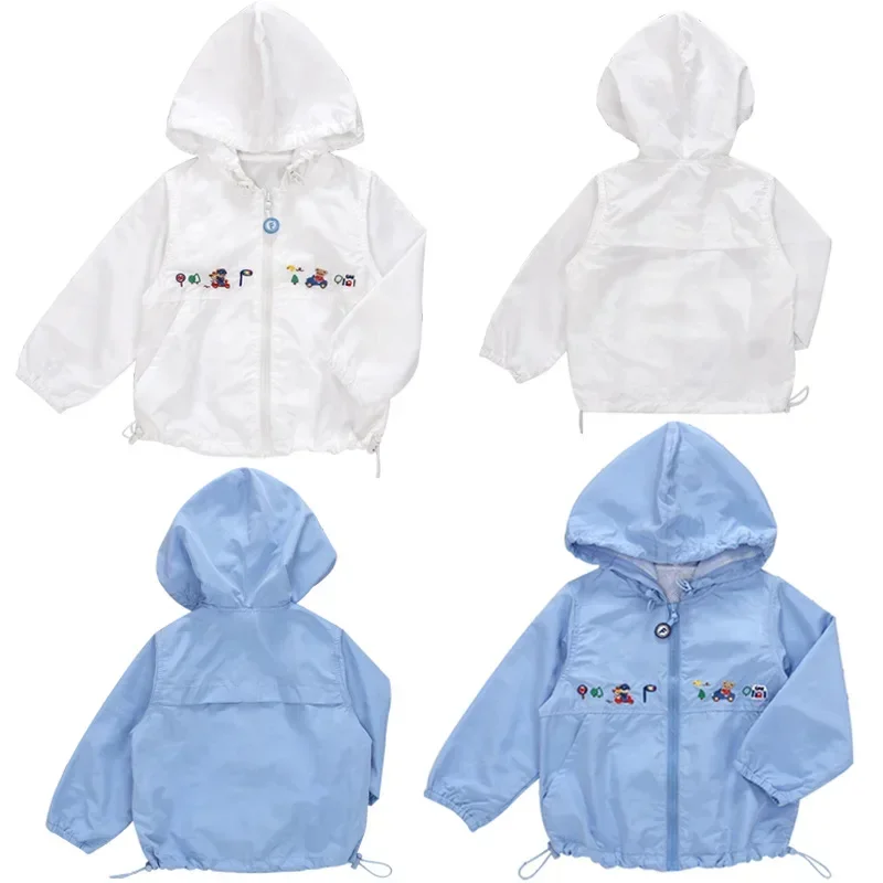 

Kids Jacket F Home Jacket 2022 Spring And Autumn New Children's Soft Skin-Friendly Hooded Sunscreen Zipper Cardigan Interesting