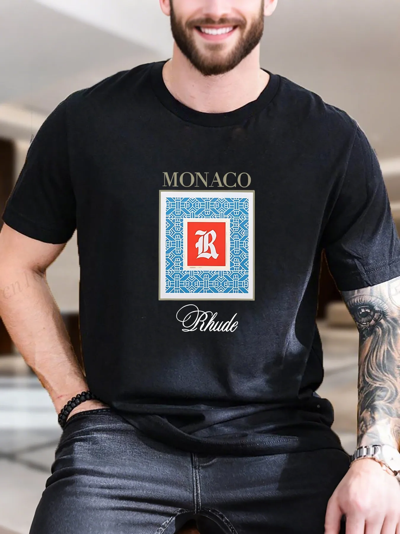 

New Arrival Fashion Monaco Heavyweight Hot Sale Vintage Funny Fashionable Men's T-Shirt