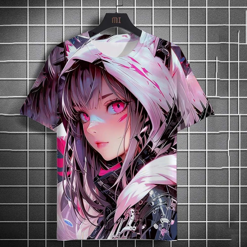 Cartoon Sexy Girl Pattern Men's T-Shirt 3d Printing Oversized T Shirts For Men personality Bad Girl Harajuku Short Sleeve Tops