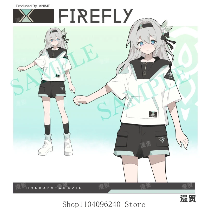 

Honkai: Star Rail Firefly Game Аниме Косплей Пижамы Женские Весенние Брюки с короткими рукавами Домашняя одежда Костюм