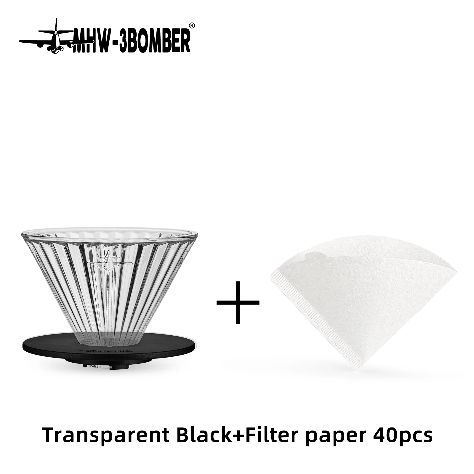 MHW-3BOMBER Kaffeetropfer aus Glas, wiederverwendbarer Kegel zum Übergießen von Kaffee, Tropfer mit Filterpapier, professionelles Zubehör für Zuhause