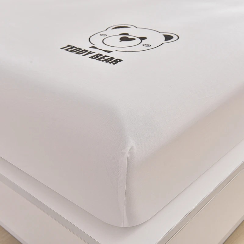 100% Cotton Fitted Sheet 28cm Deep Pocket Anti Slip Dust Mite Proof Mattress Protector Soft Cozy Bed Cover Breathable