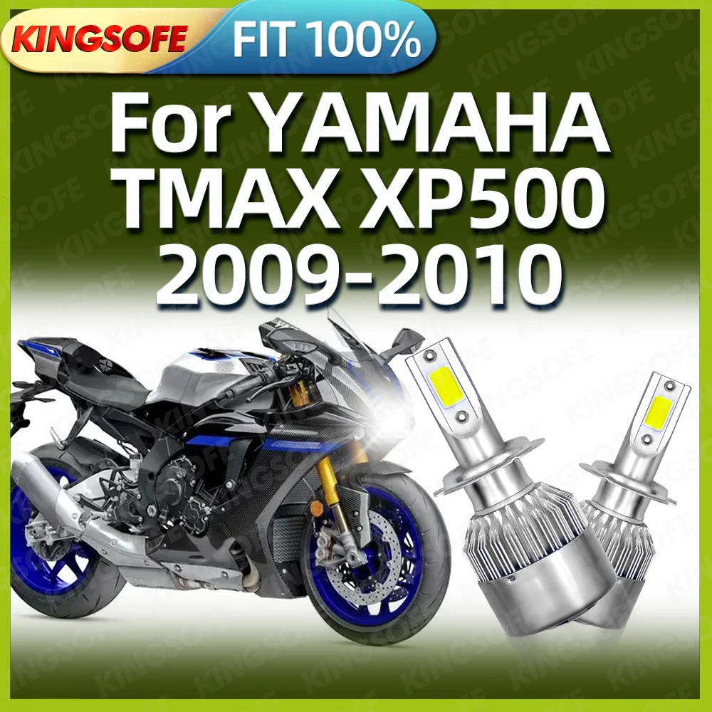 

2PCS LED Headlight Motorcycle H7 Bulbs 10000Lm Super Bright Moto Lamp 6000K White For YAMAHA TMAX XP500 2009 2010