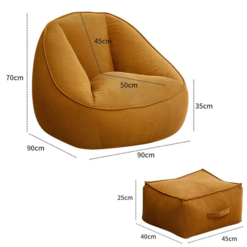 Single Bean Bag Sofa Living Room Sofas Frameless Lazy Sofa Chair with Filler Relax Soft Comfort Sofas Bedroom Relaxing Furniture view 6