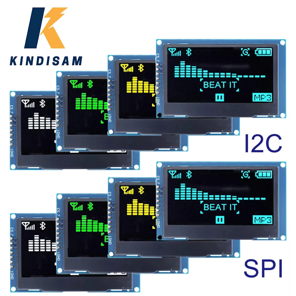 OLED 디스플레이 LCD 스크린 모듈 해상도, SPI IIC 인터페이스, SSD1309 드라이버, 2.42 인치, 4 핀, 7 핀, 128x64