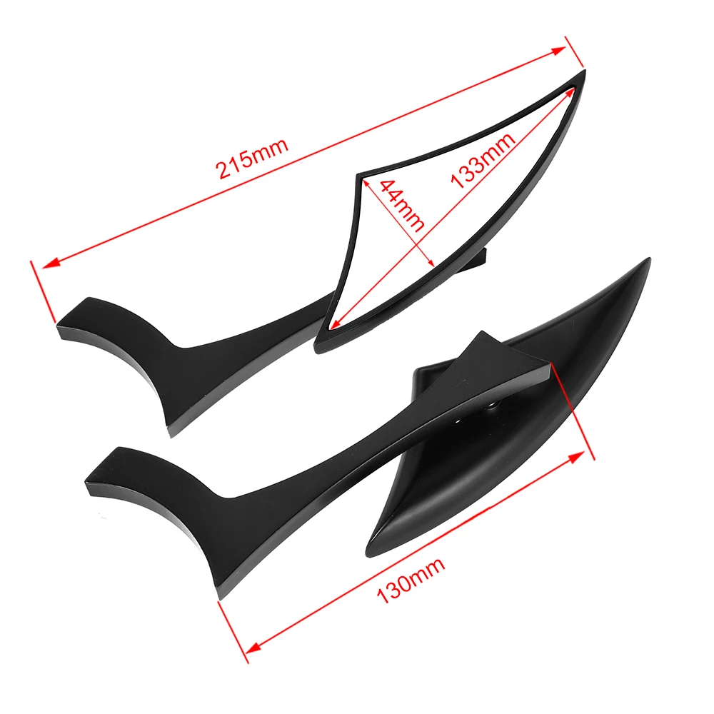 Black Motorcycle Universal Rear View Mirrors For Harley Dyna Street Bob Cruiser Chopper