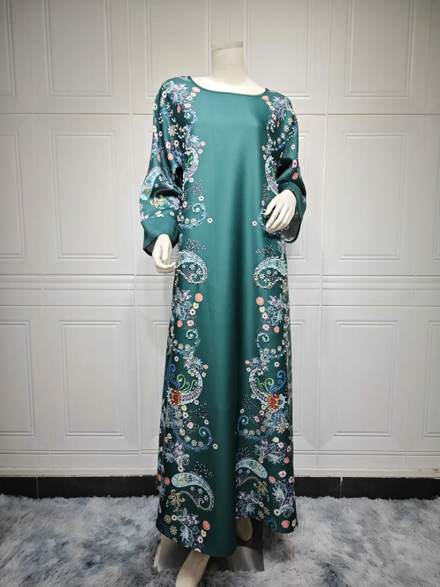 Ramadan Arab Long Robe Muslim Abaya for Women Party Dresses Flower Print Jalabiya Morocco Dubai Abayas Islam Vestidos Kaftan