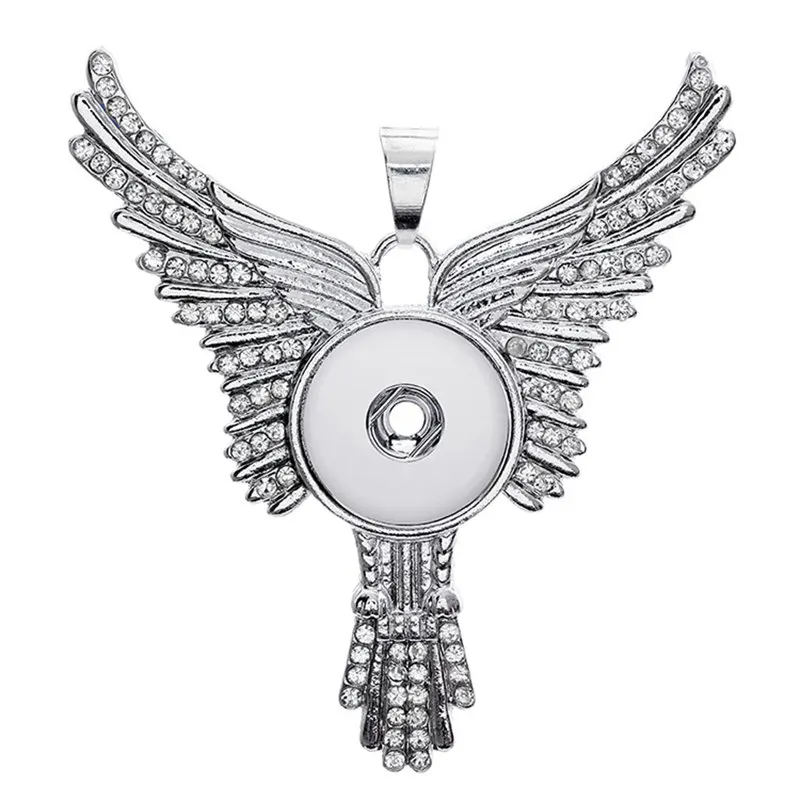 

sublimation wings women necklaces pendants Valentine's Day button necklace pendant jewelry consumable 20pcs/lot