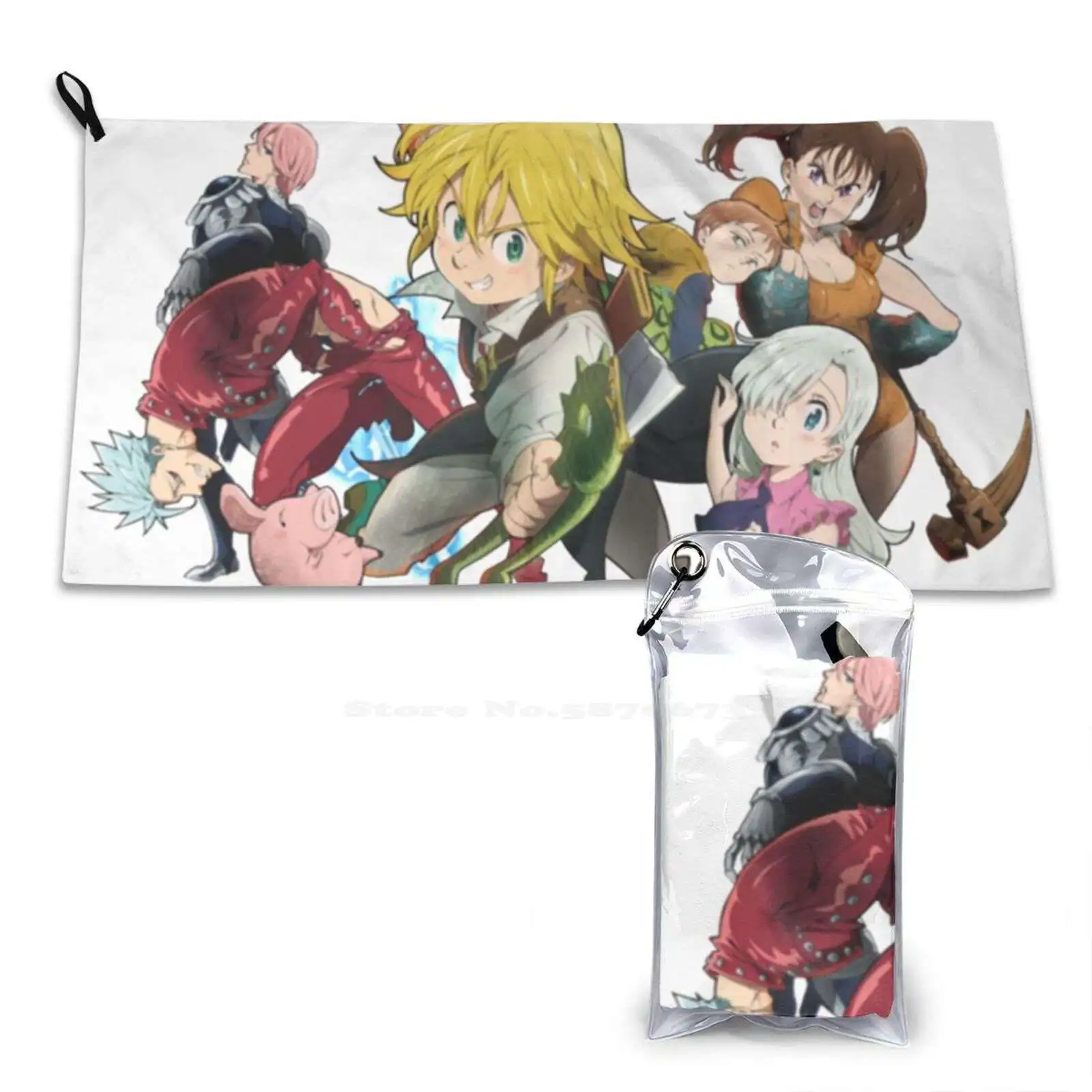 Seven Deadly Sins Soft Microfiber Fabric Travel Towel Manga Japan Shonen Seven Deadly Sins Diane King Ban Meliodas Elisabeth