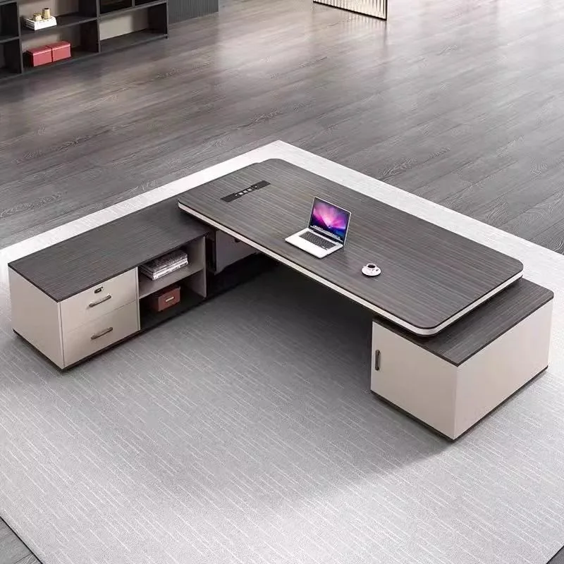 Boss Desk Simple Modern Table And Chair Combination Light Luxury Chairperson's Office President's Desk Manager's Room Table
