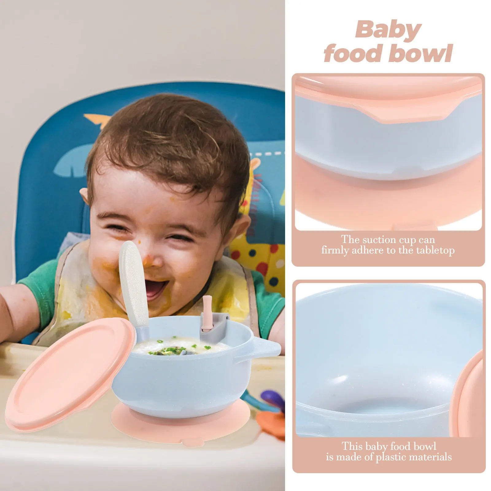 

Набор из 1 предмета: Детская миска на присоске с крышкой, соломинкой и ложкой, с защитой от ожогов, яркие цвета, тонкая работа, для самостоятельного кормления малышей