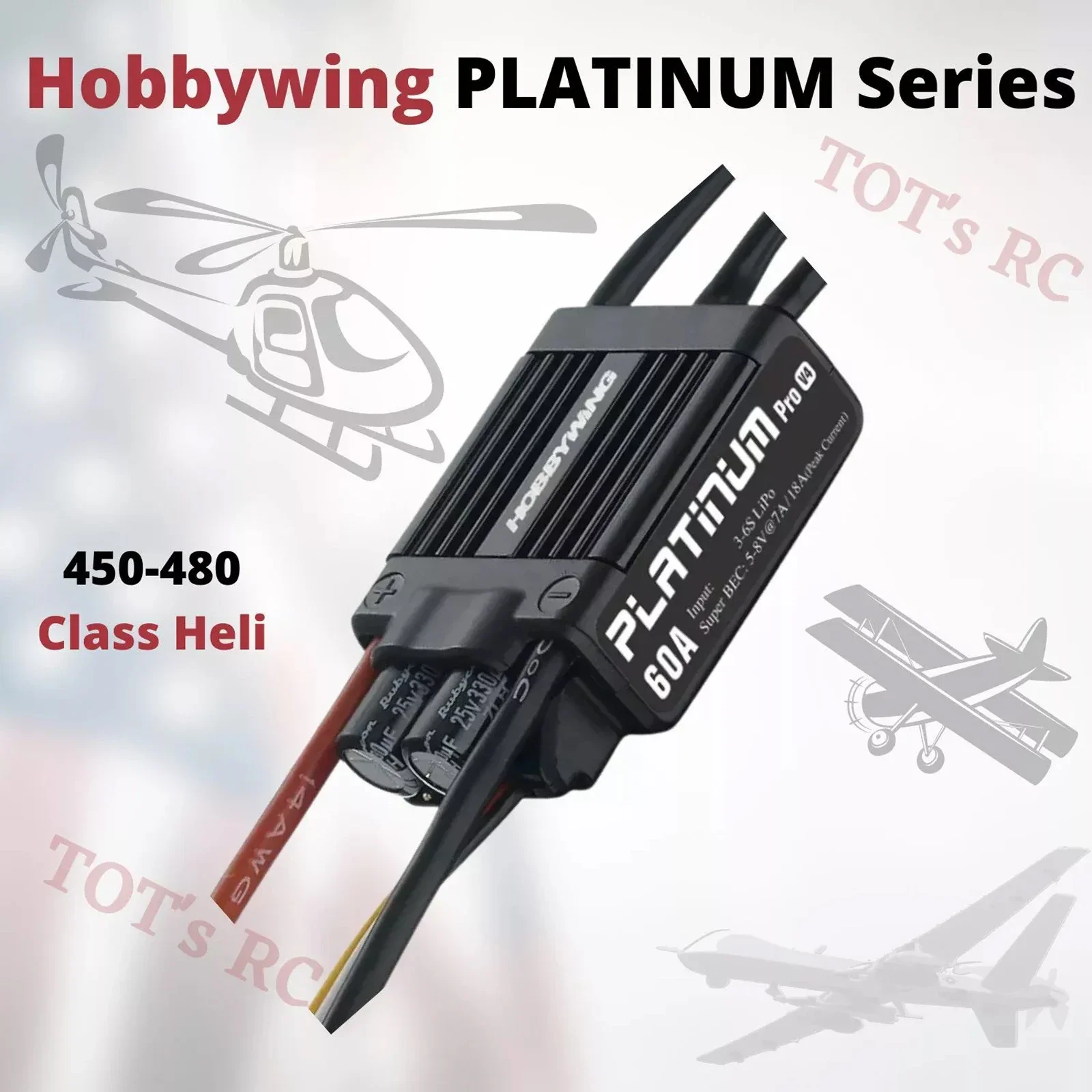 

Новый бесщеточный электронный контроллер скорости Hobbywing Platinum 60A V4 ESC для радиоуправляемого дрона Heli FPV Multi-Rotor 3-6S Lipo встроенный BEC