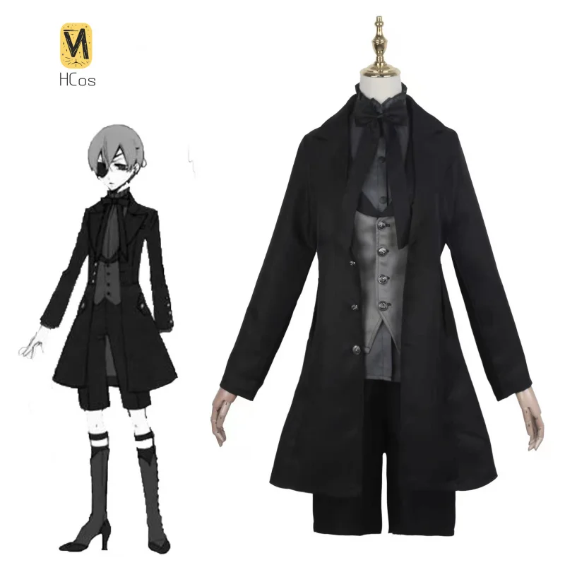 

HCos Black Butler Ciel Cosplay Costume Full Set Uniform Props Accessories men Halloween Carnival Party HCos