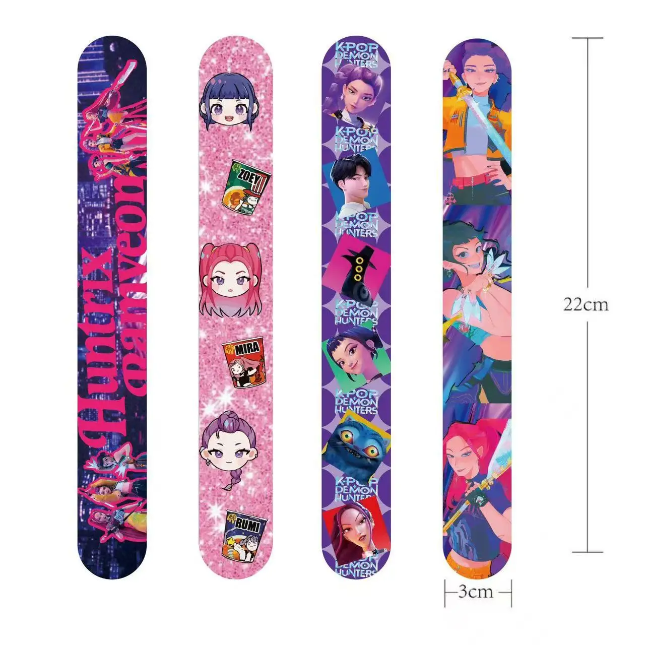 Kpop Demon Hunters Slap Bracelets Birthday Gifts PVC Wristband Kpop Demon Hunters Cosplay Bracelet  kpop hunter DIY Party Favors