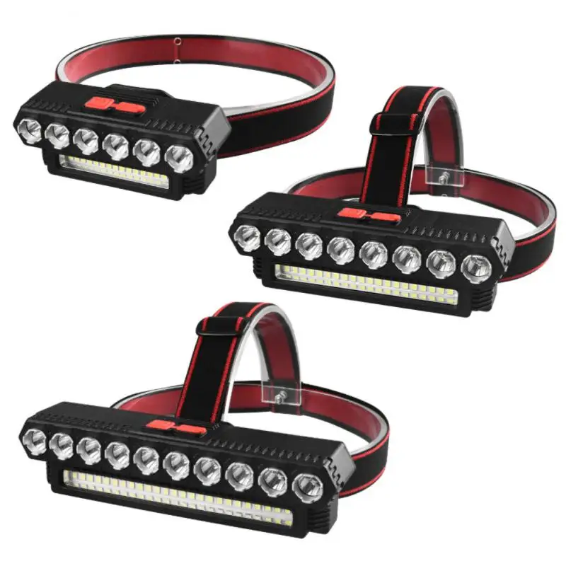 

Фара 10 светодиодов USB-зарядка Регулируемая водонепроницаемая супер яркая осветительная фара Налобный фонарь с четырьмя передачами Регулируемое наружное освещение