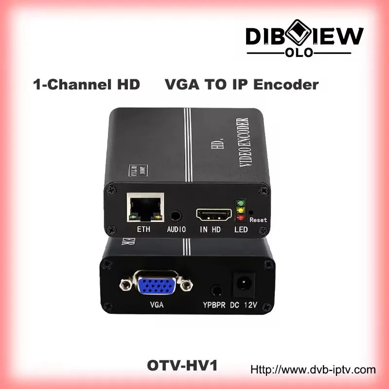 OTV-HEV1  1-Channel VGA/HDMI-compatible/YPbPr/AV Input Live Video IPTV Streaming Encoder Streamer Facebook Wowza Ustream Youtube