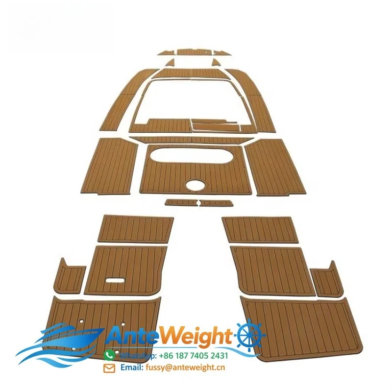 Custom Synthetic Teak EVA Boat Decking for Quicksilver 705 Active Open
