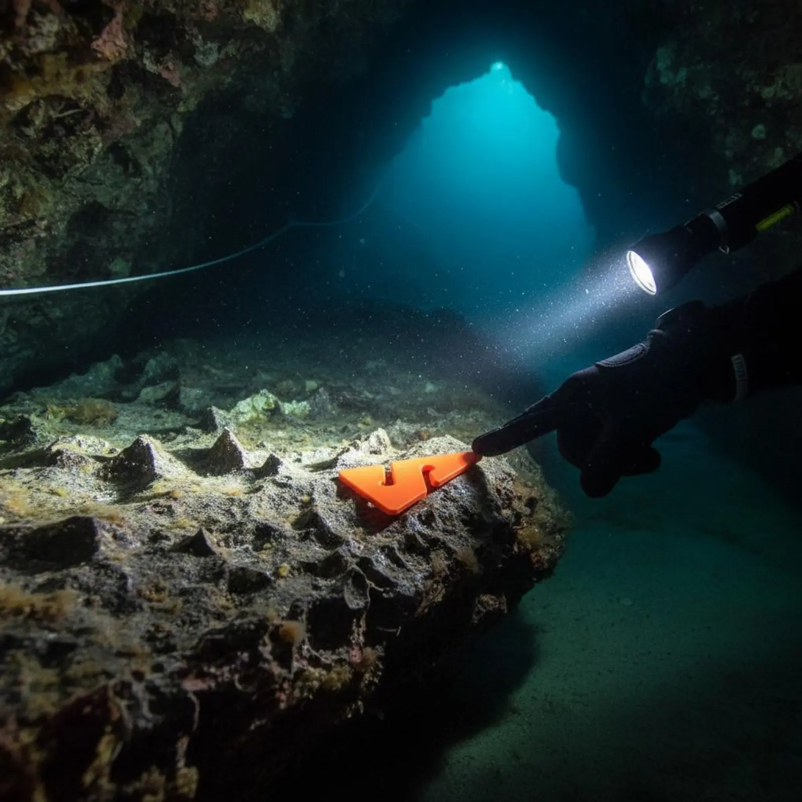 Picture 5: Cave Diving Line Pointer Long-Lasting ABS Plastic Technical Diving Disc Marker Directional Line Marker High Visibility