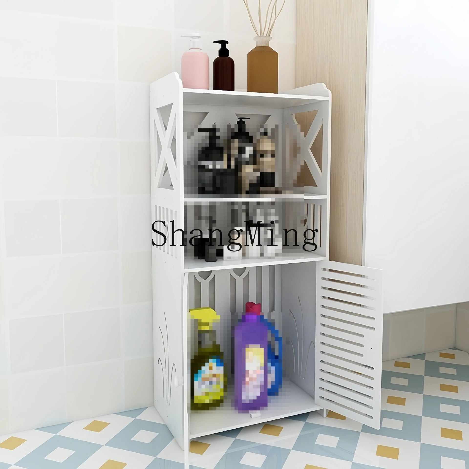 SM bathroom floor rack household multi-function cabinet large volume storage locker