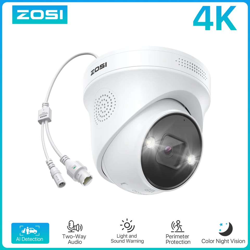 ZOSI 4K PoE Outdoor AI Security Camera