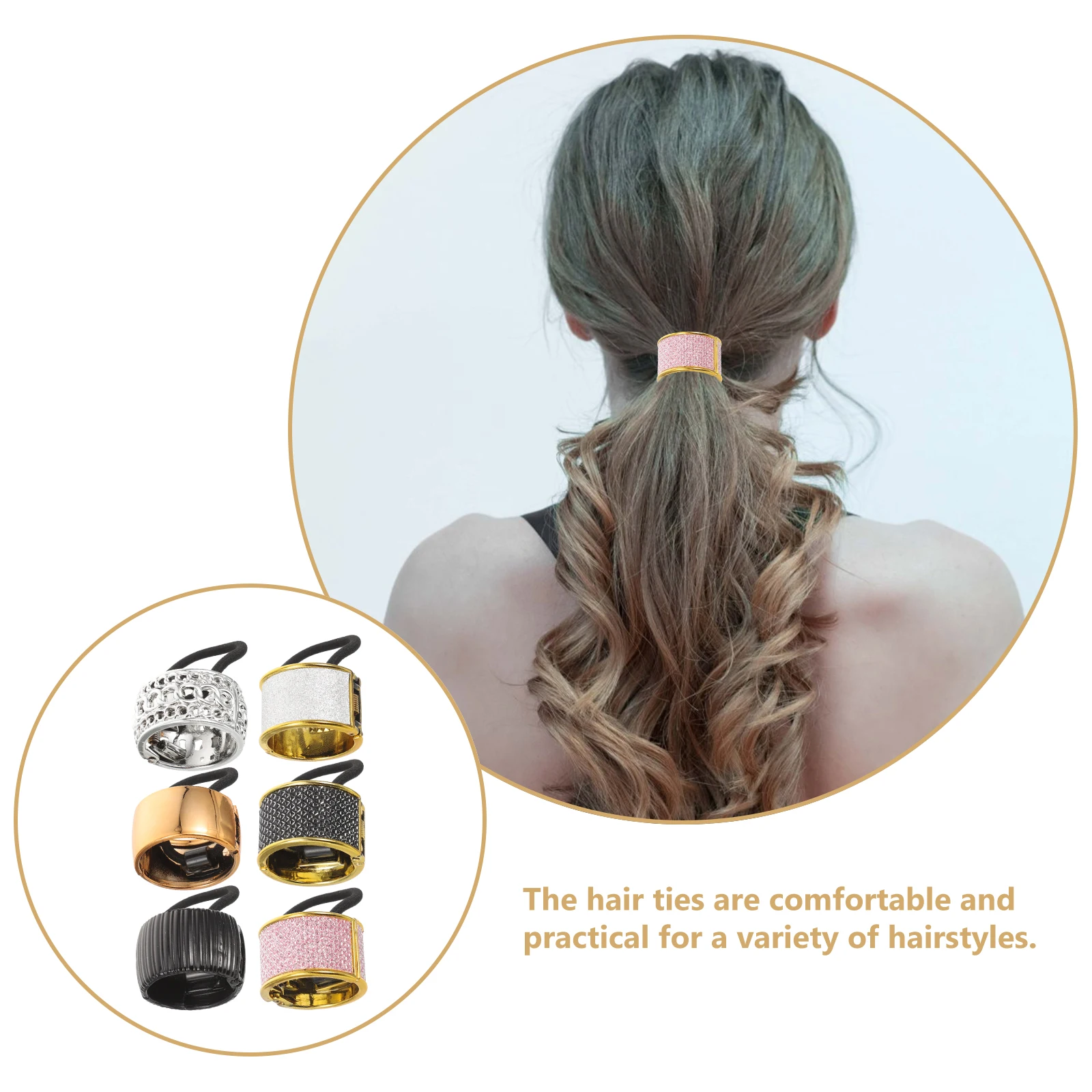 

2 Sets Holders Hair Ties Clear Plastic Hair Tie Elastic Rope for Women Stylish Plastic Cuffs Everyday Wear Gifts