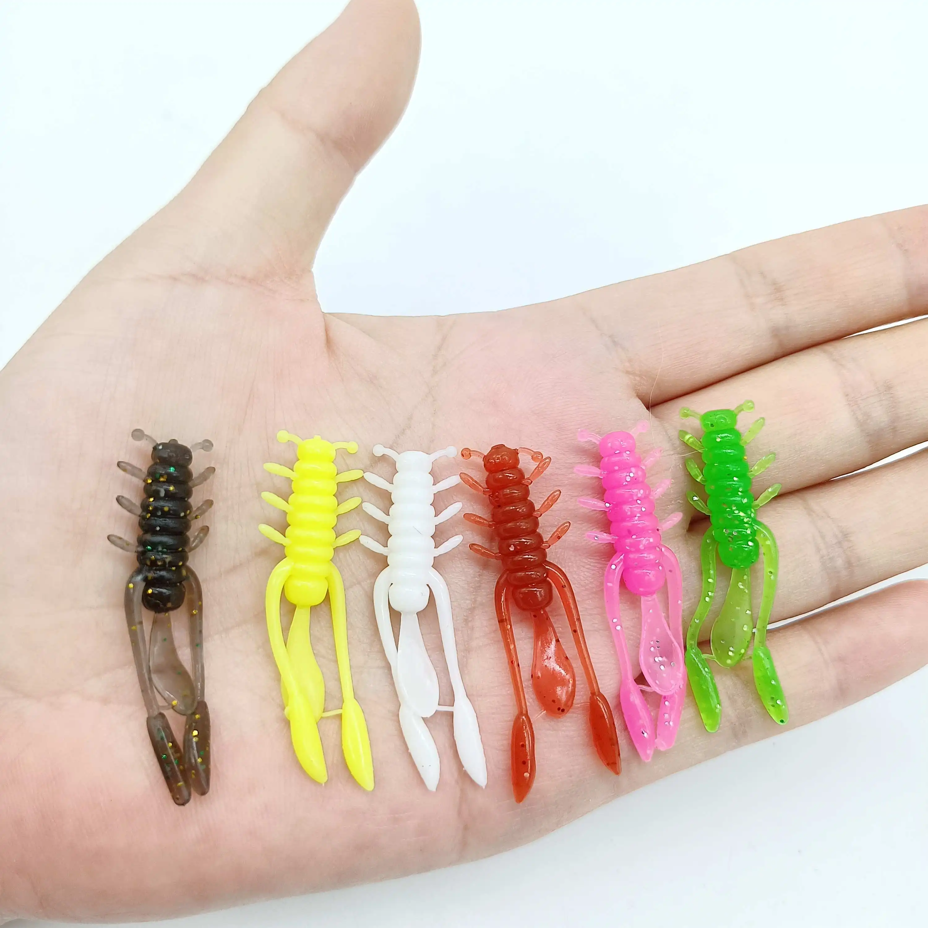 DUODUOYU 10PCS TPE Micro Soft Fishing Lures 0.6g/45mm Floating Small Artificial Bait Jig Wobblers Bass Pike Fishing Tackle