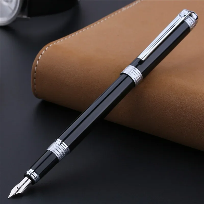 

Picasso 909 Fountain Pen Spatiotemporal Sculpture Black Gold Silver Business Office Stationery Write Smooth Ink