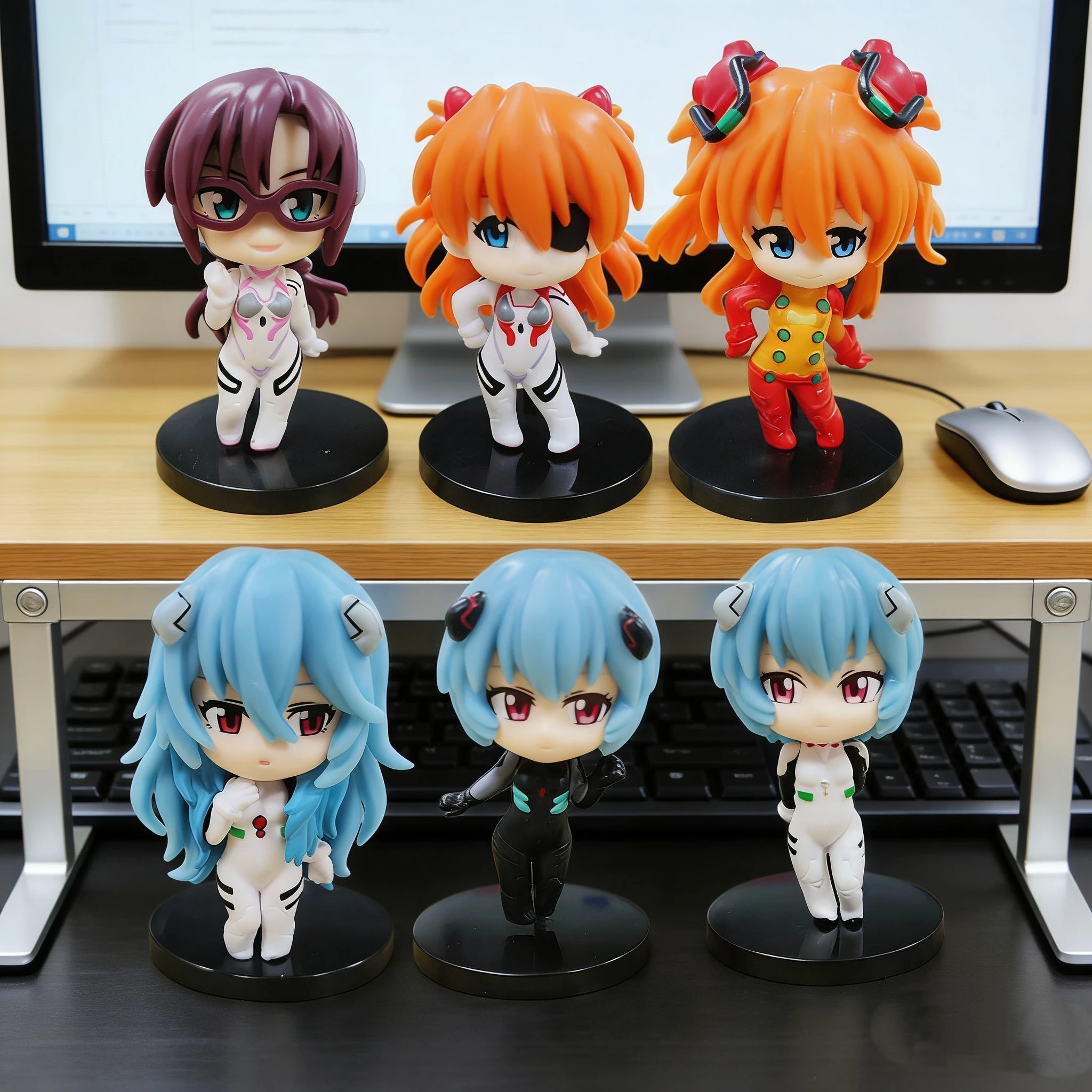 2026 Q-Version 6 Stück/Set Anime EVA Asuka Ayanami Rei Kawaii Figur PVC Modell Spielzeug Desktop-Dekoration Sammlerstücke Geschenke