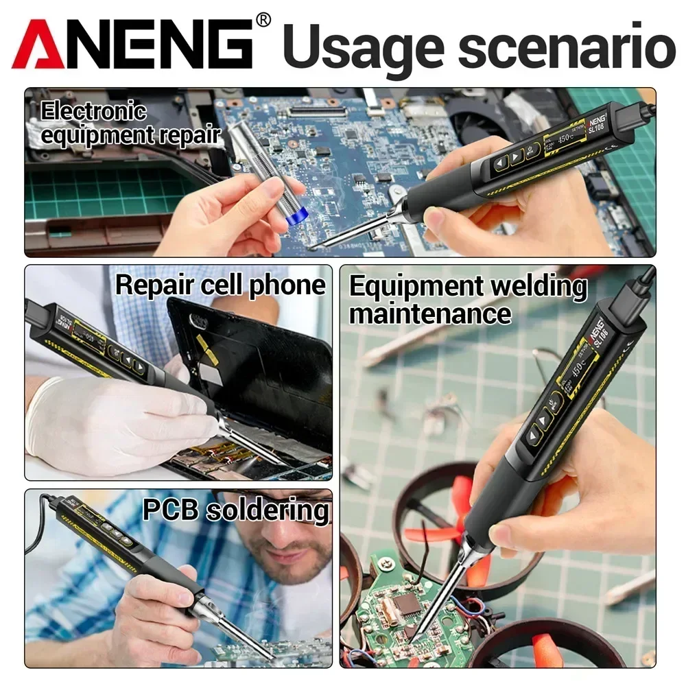 Obrázek 7: Aneng SL108 multifunkční konstantní teplota pájení žehlička T12 PDQC rychle nabíjení automatický spánek údržbu sváření nářadí