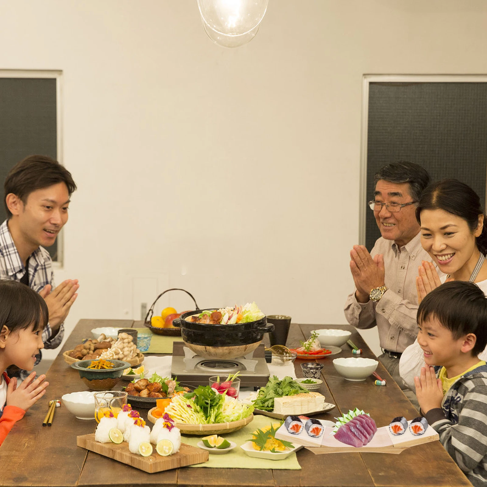 

Wooden Sushi Tray Long Rectangular Bent Plate Food Presentation Japanese Sashimi Platter Dinner Plates