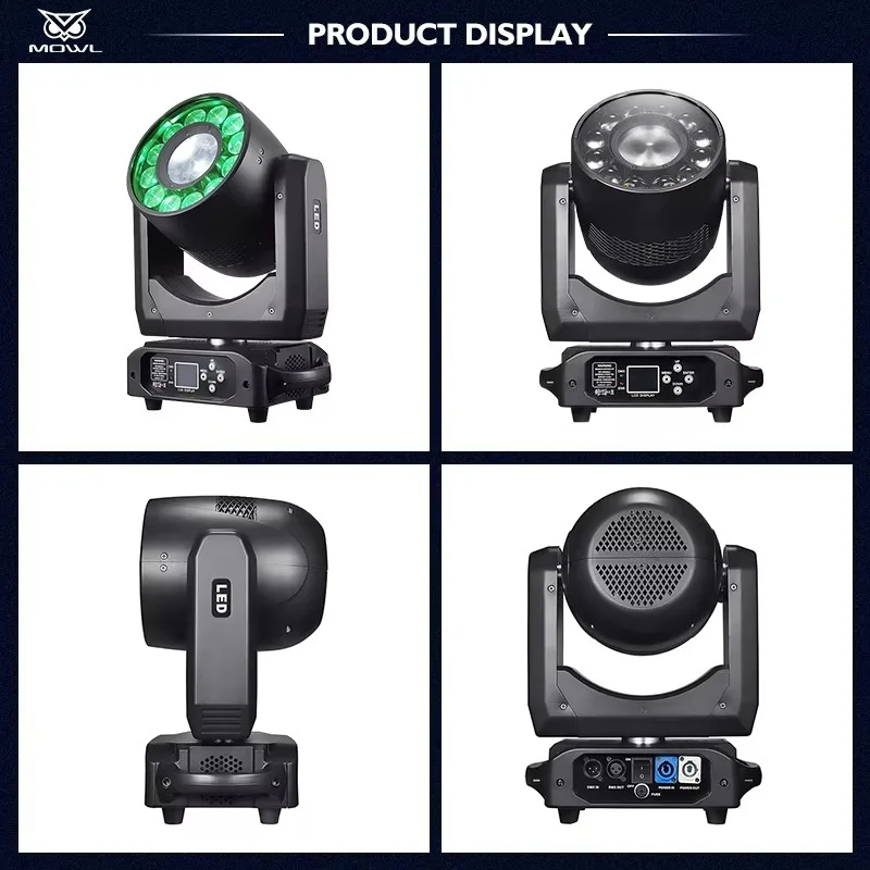 300W 2in1 Zoom Wash LED Moving Head Projection Light RGBW DMX Par Spotlight for DJ Bar Disco Club Event Stage Shows
