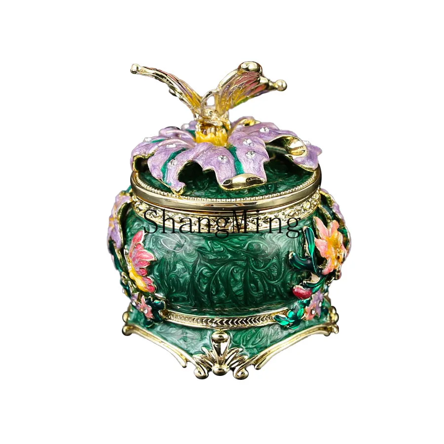 

DSA light luxury butterfly sugar jar jewelry box, flip cover dust storage box, home ornament jewelry storage