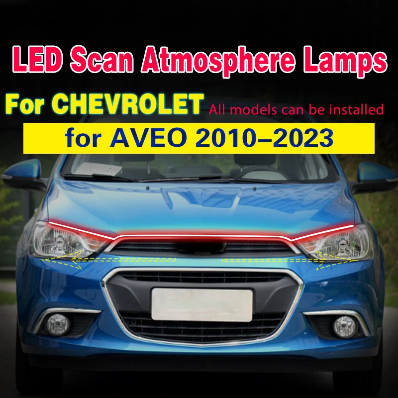 

Для Chevrolet AVEO 2010-2023 светодиодсветодиодный дневные ходовые огни Противотуманные фары DRL с запуском и сканированием автомобиля мигающий 1 шт. д...