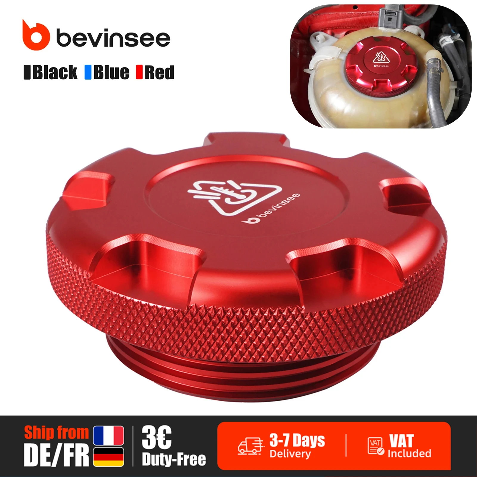(Disponibilità UE) Tappo serbatoio liquido di raffreddamento per VW Golf 6 per Golf 7, per Audi A3 S3 8V/8Y TT Q2 Q3, Sostituisci 3C0121321,2Q0121321,5Q0121321