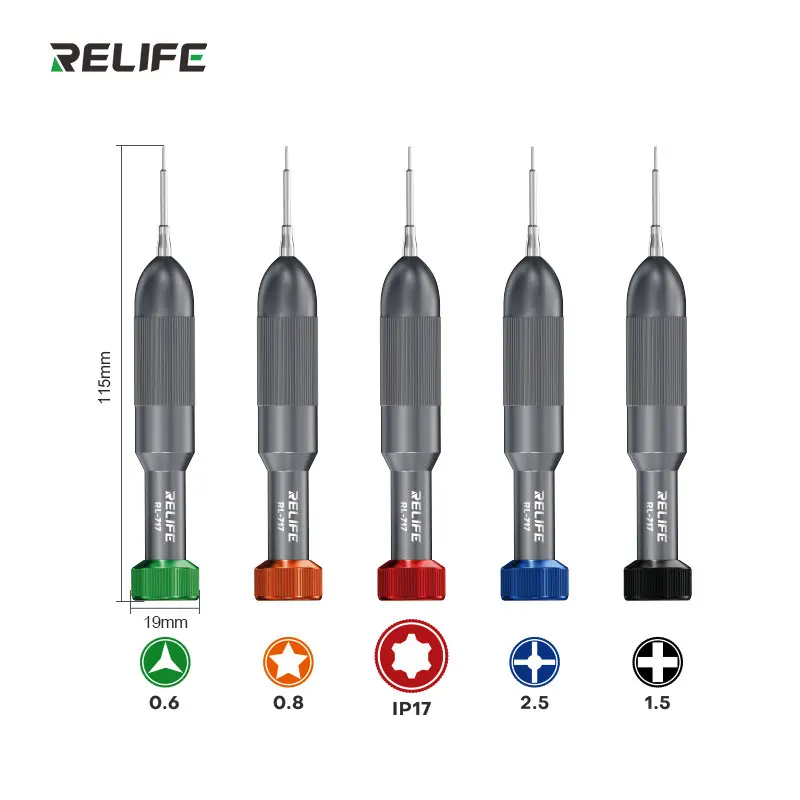 RELIFE RL-717 Präzisions-Schraubendreher-Set mit Raketenkopf, Handy-Motherboard, Demontage, Reparatur, Bolzen-Treiber-Set, Schraubendreher