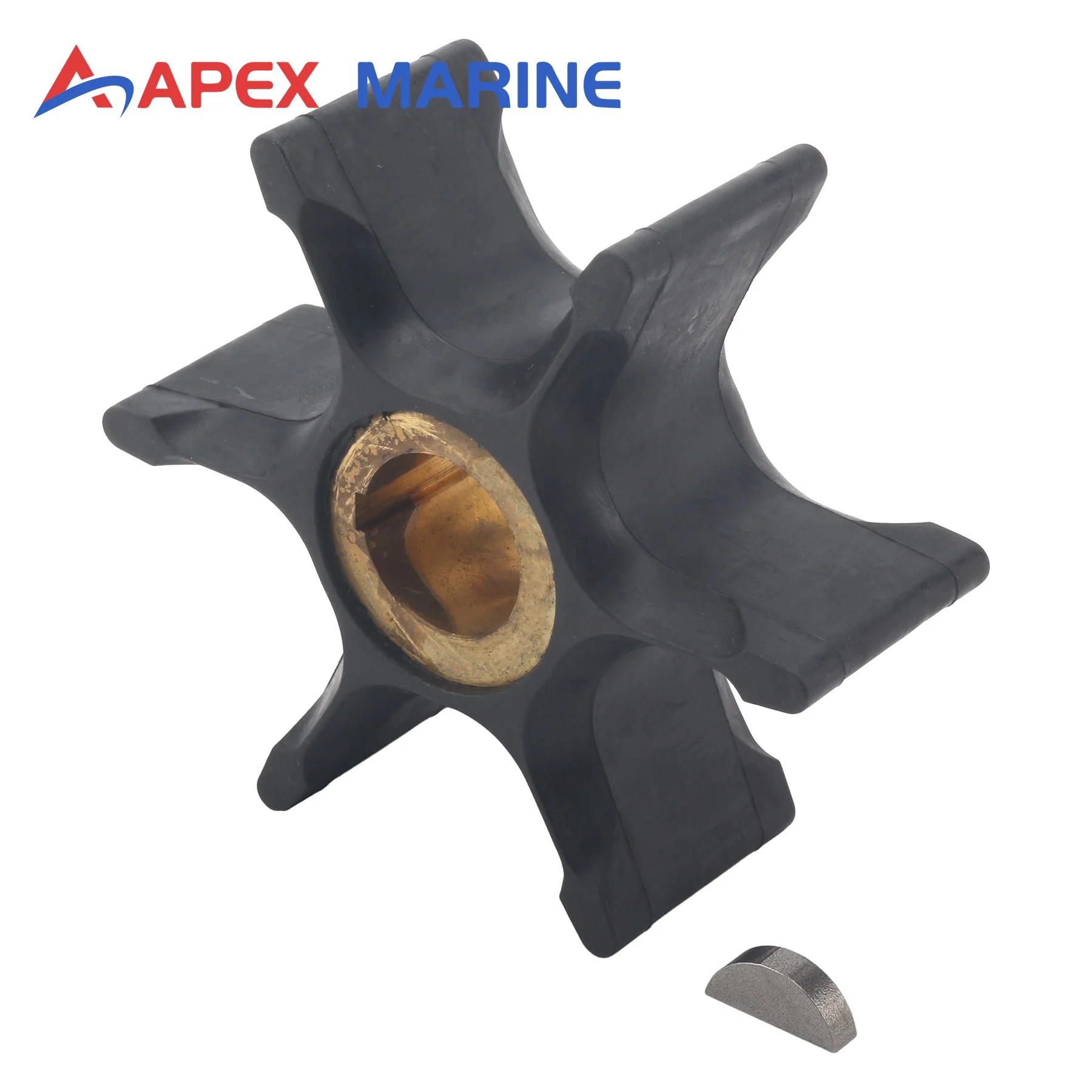 Outboard Impeller with Key 385072 Fits for Johnson Evinrude OMC 2T 85 100 115 125 HP Boat Motor 383334 777832 384799 18-3044