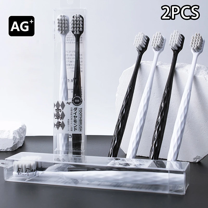 

2Pcs Soft Bristle Wide Head Toothbrush Antibacterial Toothbrush For Adult Couples High-End Home Toothbrush Anti Slip Handle